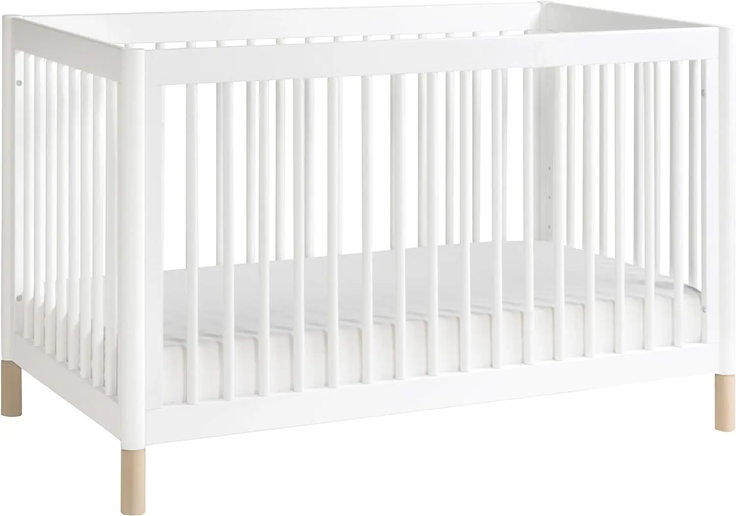 

Babyletto Gelato 4-in-1 Convertible Crib with Toddler Bed Conversion in White and Washed Natural, Greenguard Gold Certified