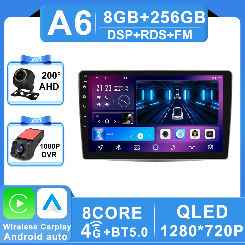 Android 16 Autoradio Stereo Voor Alfa Romeo MiTo 955 2008-2016 Auto Cireless Carplay GPS Navigatie Multimedia Video speler 2Din
