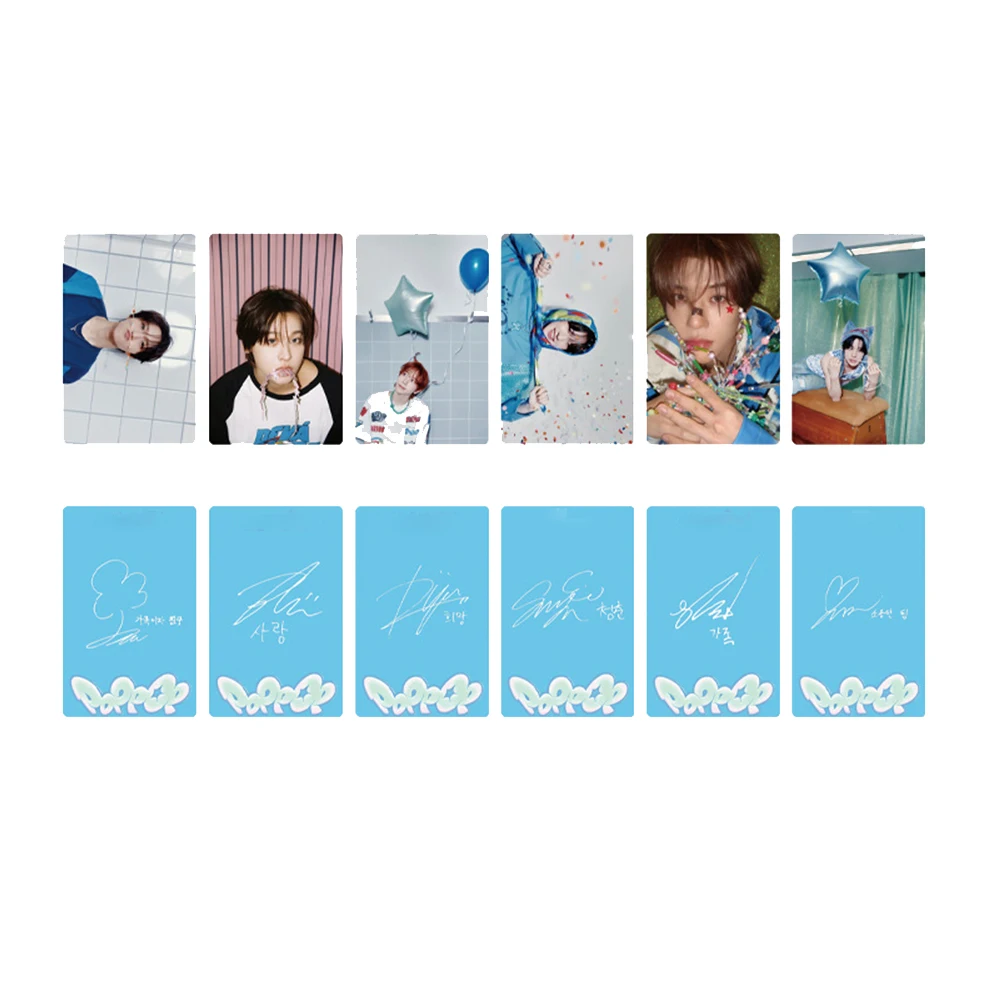 6Pcs/Set KPOP Yushi Riku Sion POPPOP New Album Cards Double Sides Photo Printing Lomo Cards Ryo Jaehee Postcards Fans Collection