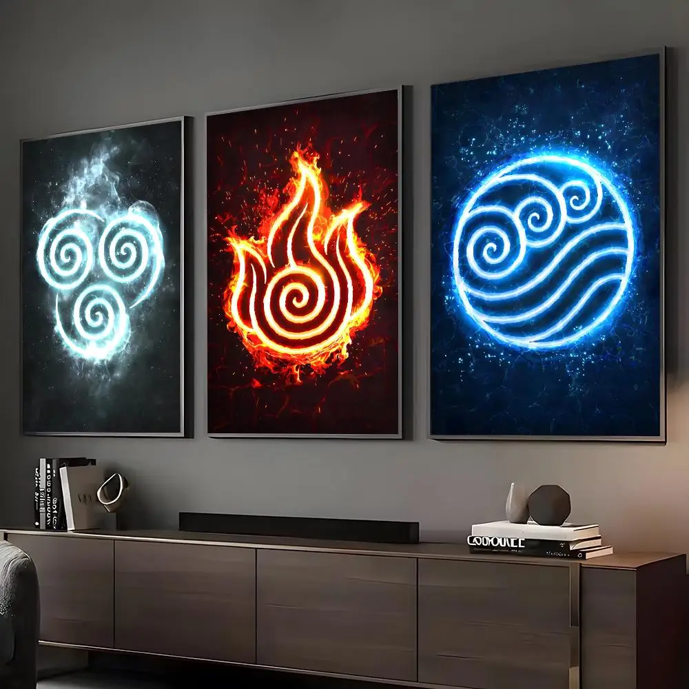 A-A-Avatar The Last Airbender Painting Calligraphy HD Art Wall Room Decor Home Waterproof Home Living Bar Decorative Paintings