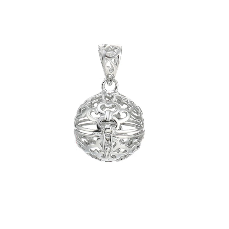 S925 Sterling Silver Vintage Pearl Cage Pendant Cage for 10-12mm Pearl or Gemstone Jewelry Making Supplies(Platina Color)