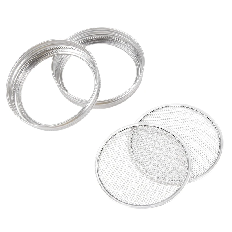 Abaul Set 2 stoples Stainless Steel, Kit tutup untuk ventilasi luar biasa cocok untuk stoples kaleng mulut lebar untuk membuat Organ