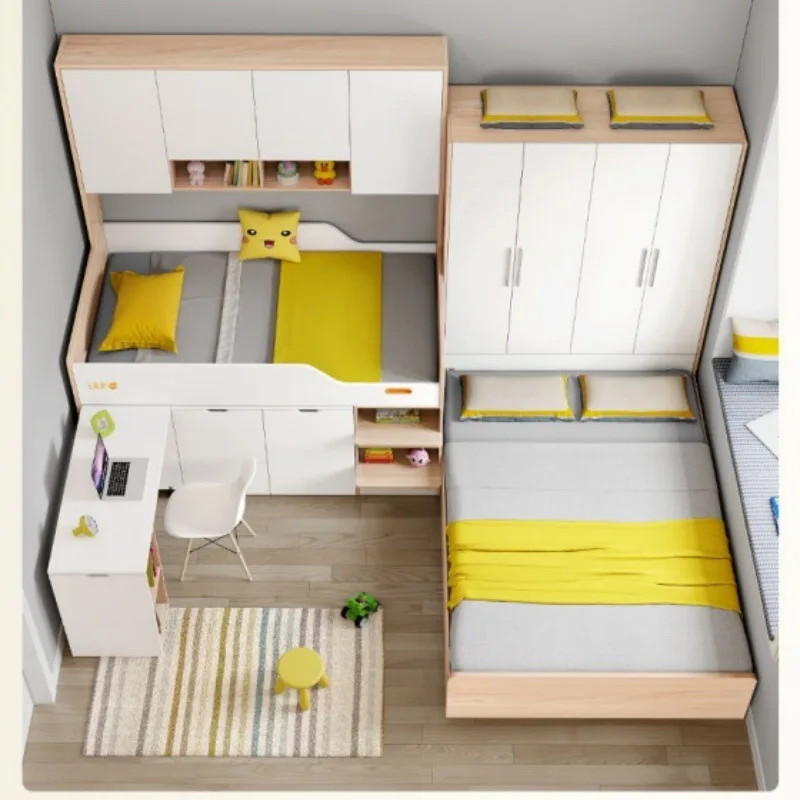 Small apartment children's upper and lower bunk beds, upper and lower bunks