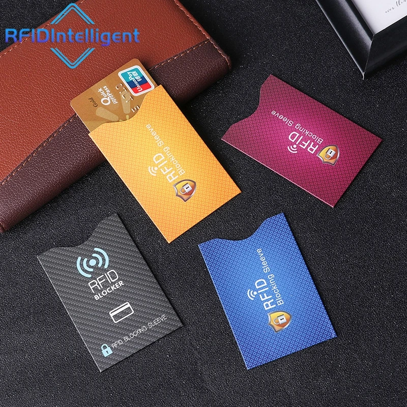 Portatarjetas con bloqueo RFID de papel de aluminio, Protector de tarjetas NFC RFID, fundas antirrobo para tarjetas de crédito, 10 Uds.