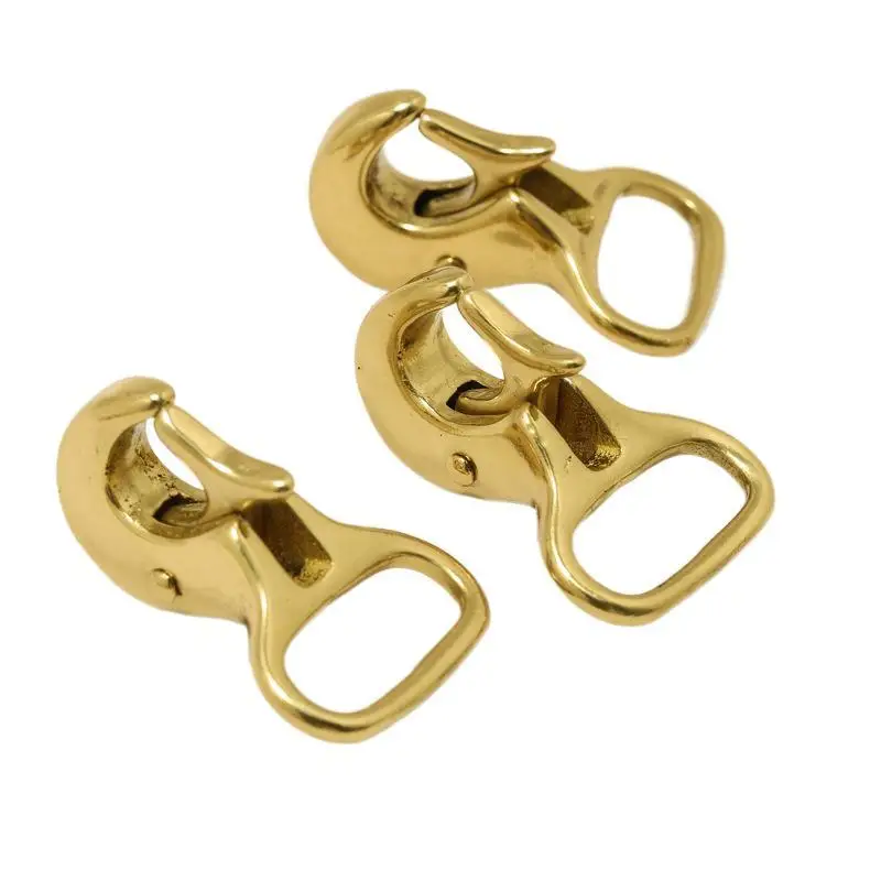 Solid Brass Snap Hook Trigger Clip Clasp Eagle Mouth Shape Fixed Eye For Leather Craft Bag Strap Belt Webbing Rope Leashes