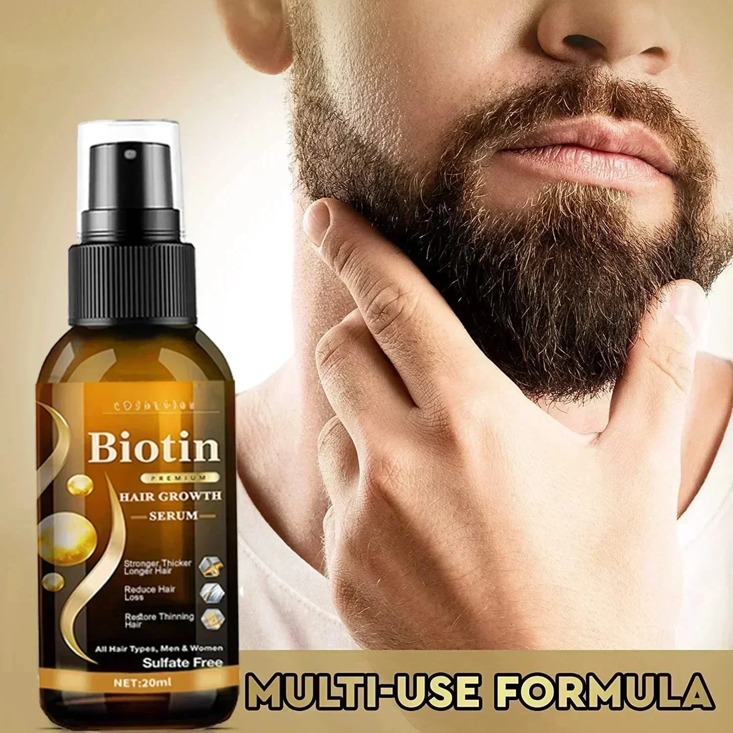 Damage Hairs Restore Serum Biotin Hair Spray Anti Hair Loss Serum Prevent Baldness Scalp Beard Beauty Hair Care Product