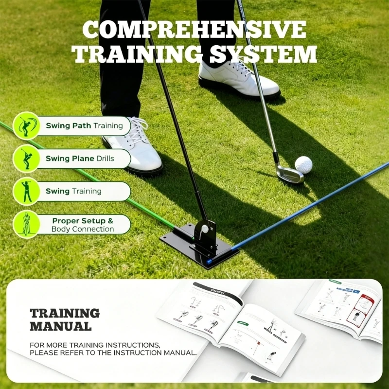 Adjustable Golf Alignment Rod Stand Practice Stand With Rod Pair for Swing Plane, Ball Position and Indoor Outdoor Golf Work