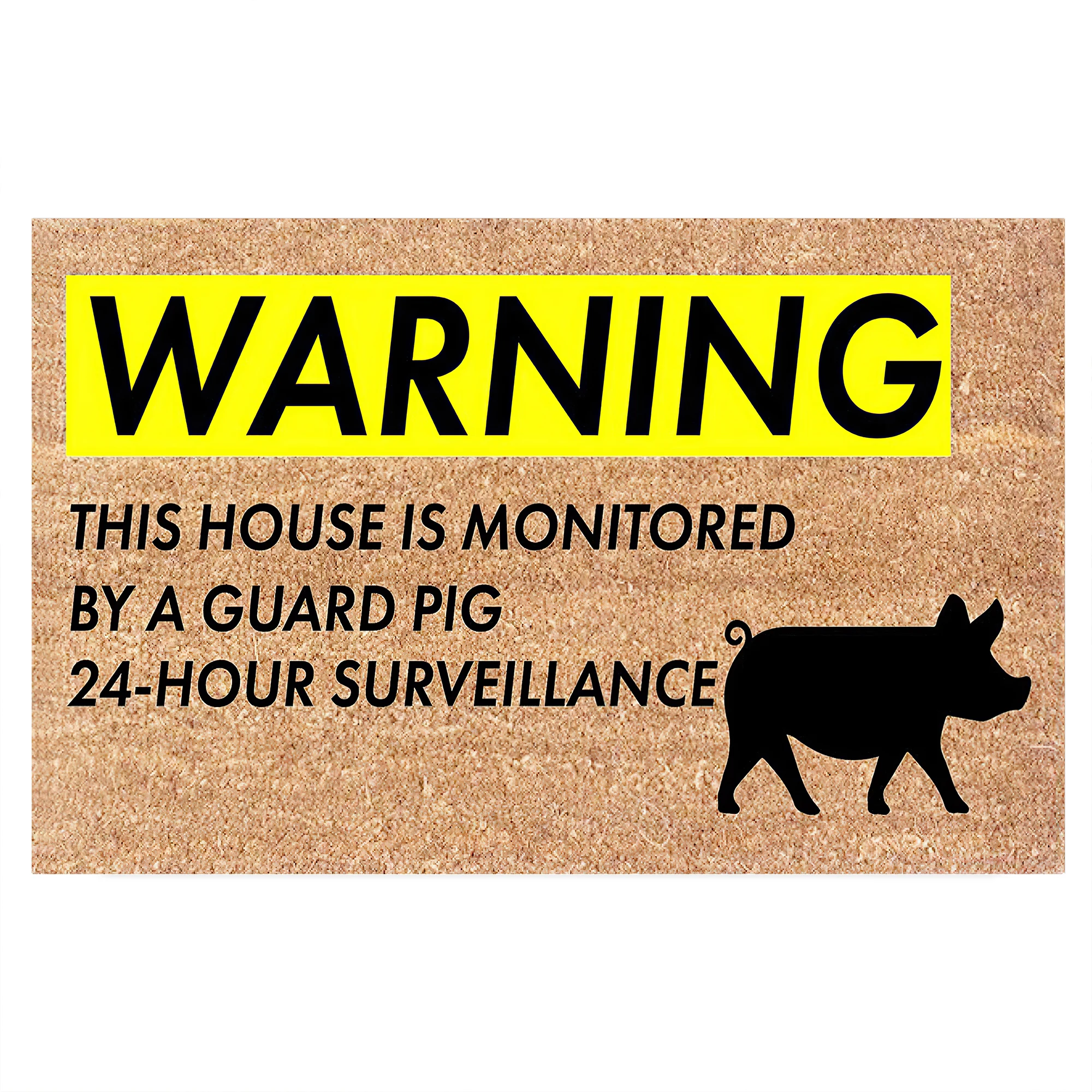 This House Is Monitored By A Guard Pig Doormat Rubber Kitchen Mat Garden Garage Door Floor Mat Non-Slip Carpet Entrance Rug