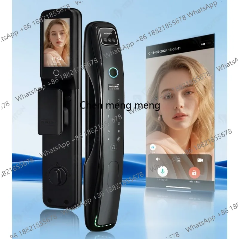 

Automatic 6068 anti-theft door lock, graffiti wifi video intercom facial recognition + palm vein smart lock