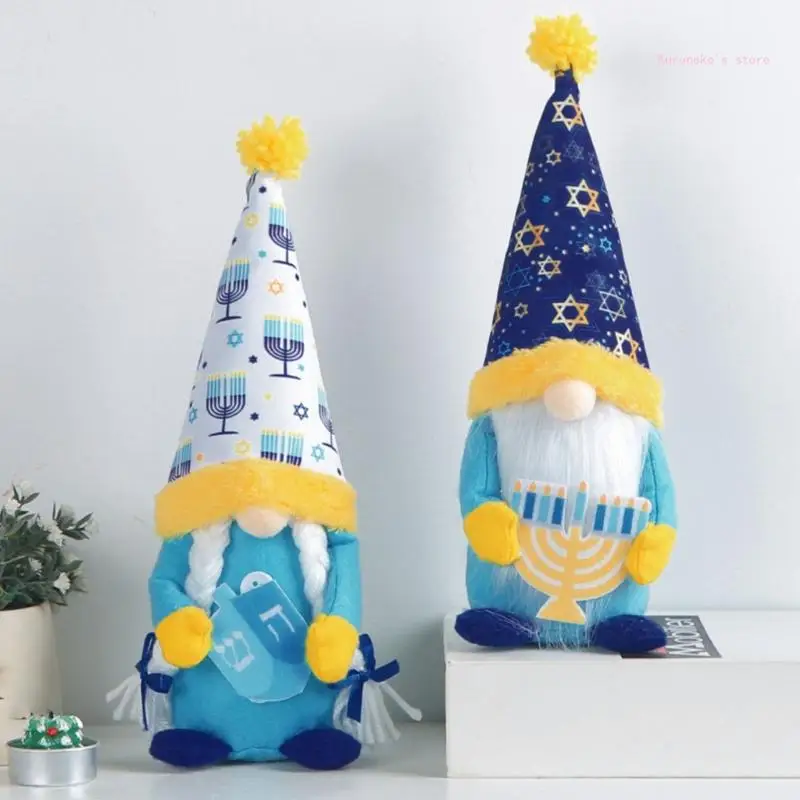 Decoración gnomos Hanukkah, muñeco enano felpa, adornos Tomtes suecos Janucá