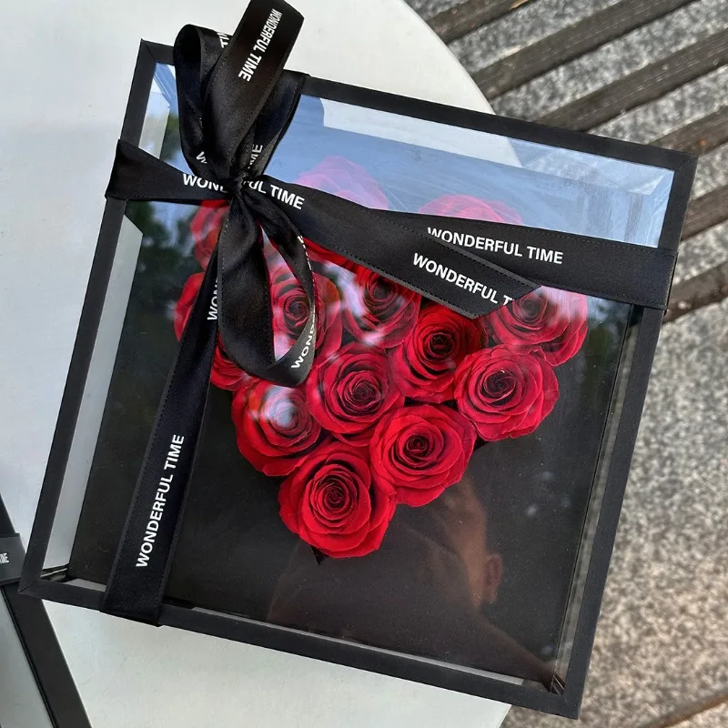 

Eternal flower rose heart-shaped acrylic finished ornament gift