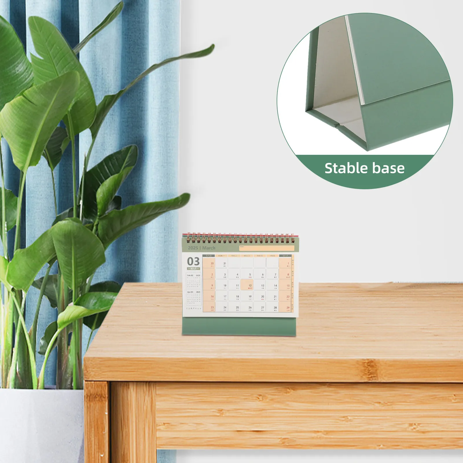 

Modern Gold Foil Desktop Calendar Spiral Bound Metal Double Wire Binding Thick Paper Office Study Home Standing Desk Calendar