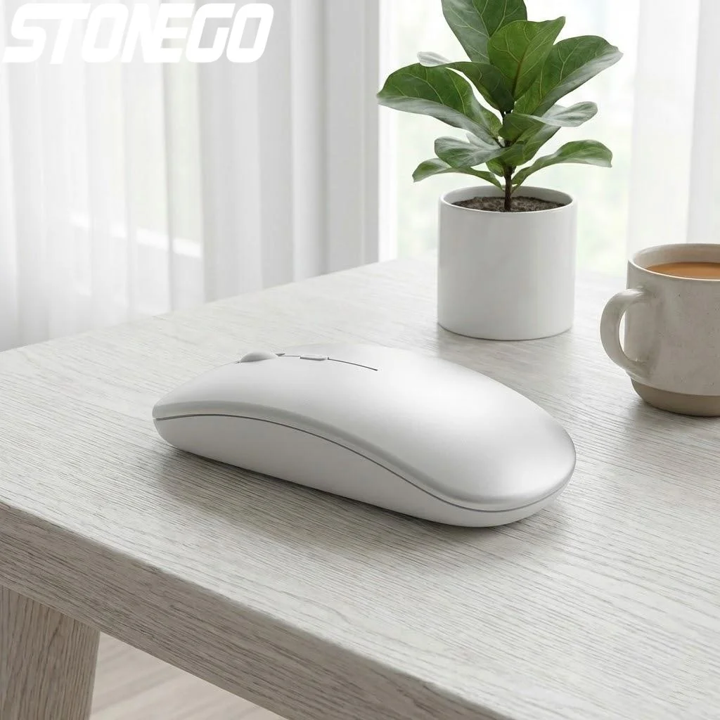 Wireless Rechargeable Mouse Two Point Four GHz Optical Silent Ultra Slim Computer Mouse with USB Receiver for Laptop PC Desktop