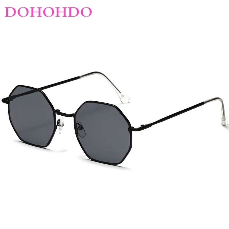 

DOHOHDO Polygon Metal Retro Men Sunglasses Women Sun Glasses Small Frame Square Eyeglass Outdoor UV400 Protection Shades Eyewear