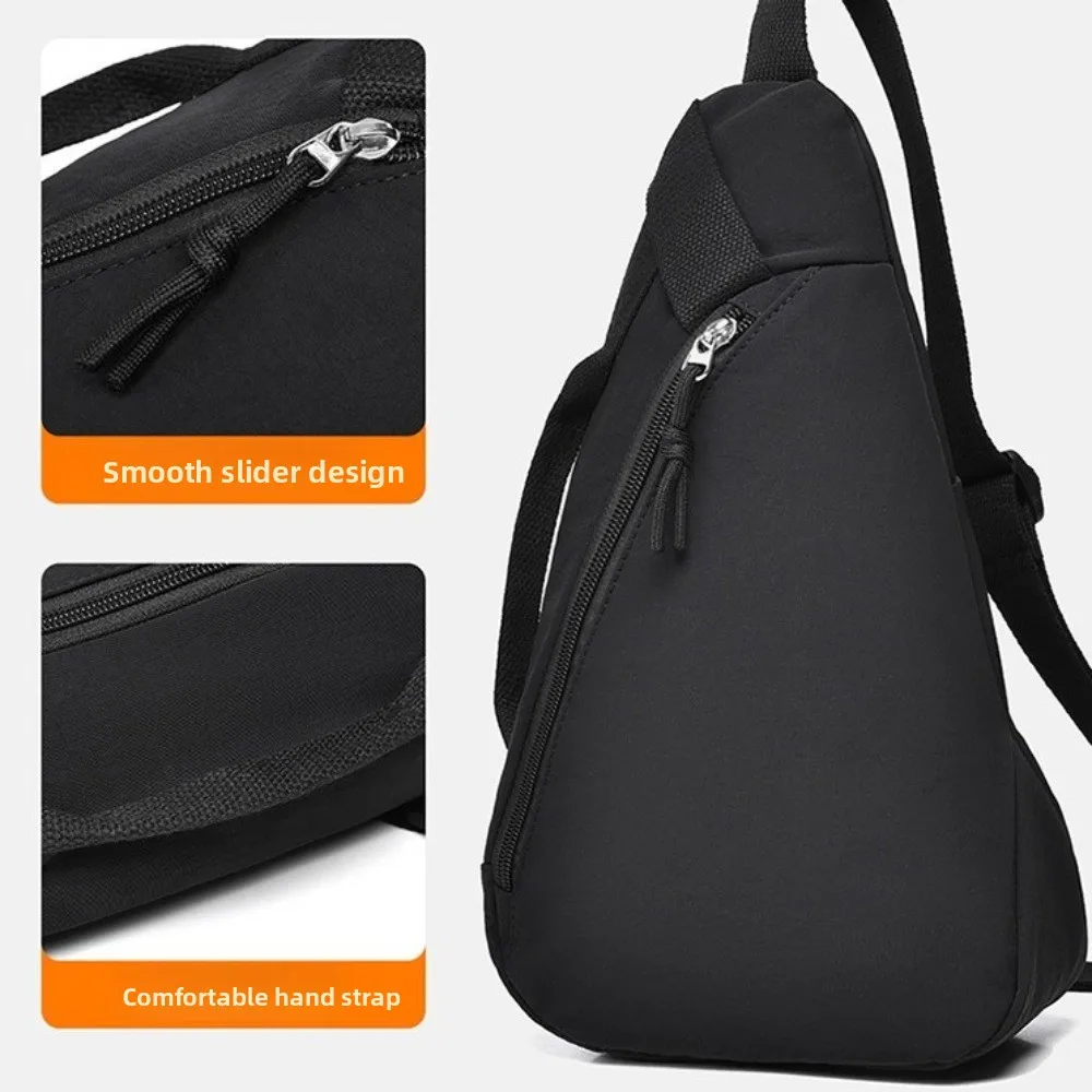 حقيبة صدر للنساء على شكل قطرة بلون سادة على الطراز الكوري حقيبة كتف رياضية متعددة الوظائف بسحّاب من النايلون حقيبة كروس للرجال/النساء #3