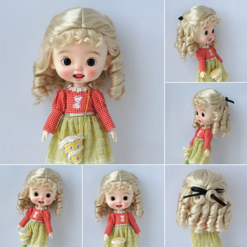 JD380 1/6 1/4 1/3 YOSD MSD SD DOD Qbaby  Blythes Doll Accessories  Half tied Roman sausage curled princess  wigs