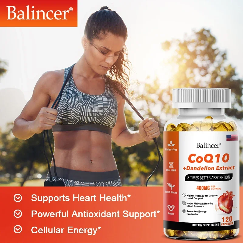 120 Coenzyme Q10 (Ubiquinol) Capsules with Dandelion Extract Energy Health Food Organic Ultra High Absorption Coenzyme Q10