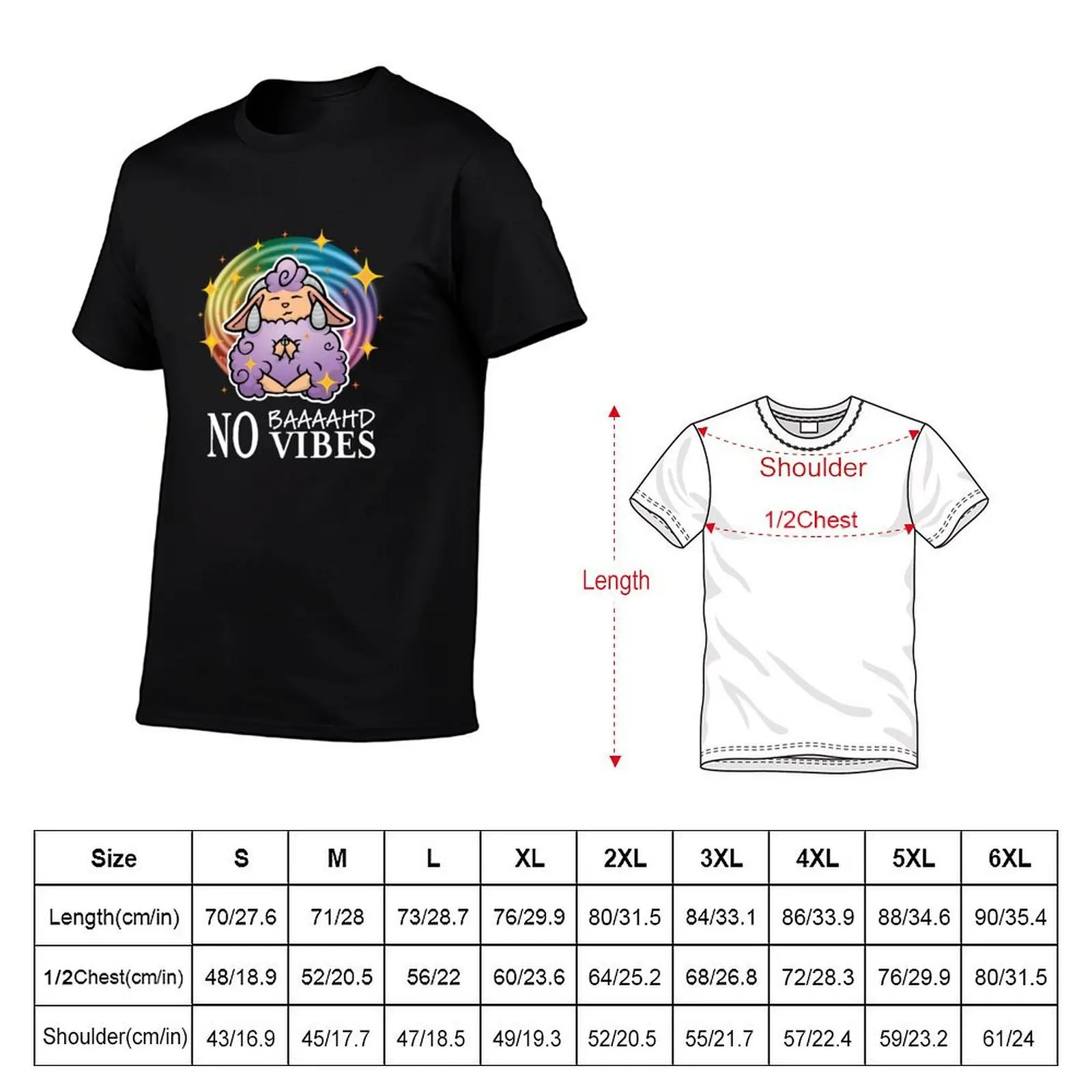 ?(Purple) No Baaaahd Vibes – Wear the Chill, Spread the Magic! (White Text) ? T-Shirt graphic t shirts Louboutins men clothes