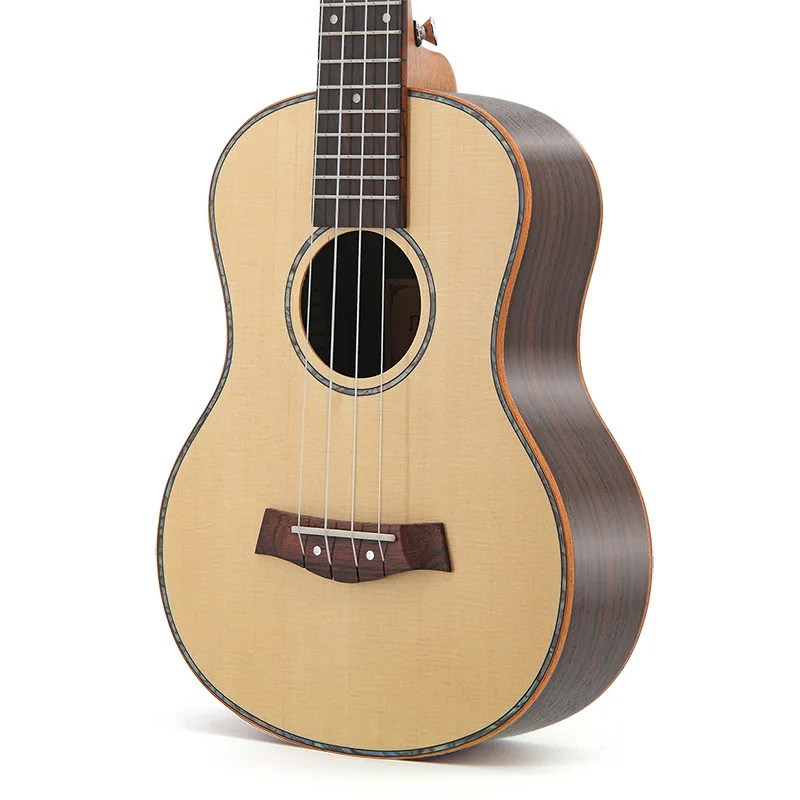 

26-дюймовый шпон из ели палисандра, укулеле, укулеле, четырехструнная гитара, производитель маленькой гитары