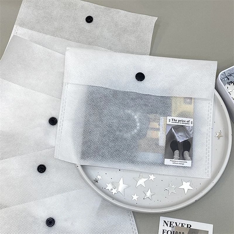 5/10Pcs Simple Fashion Non Woven Packaging Bag Dustproof Business Card Wallet Coin Purse Bag Card Holder Card Organizer Bag