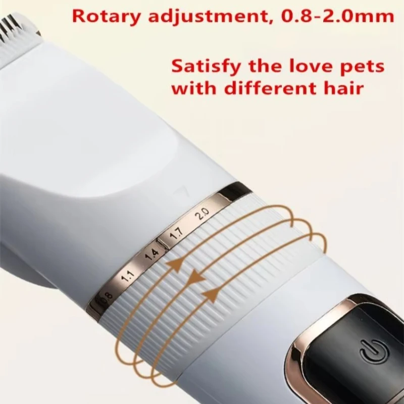 Pet Groomer, USB Rechargeable 3W Animal Shaver with Steel Blade for Large Dogs, Curly Coated Dogs and Long Hair Cats
