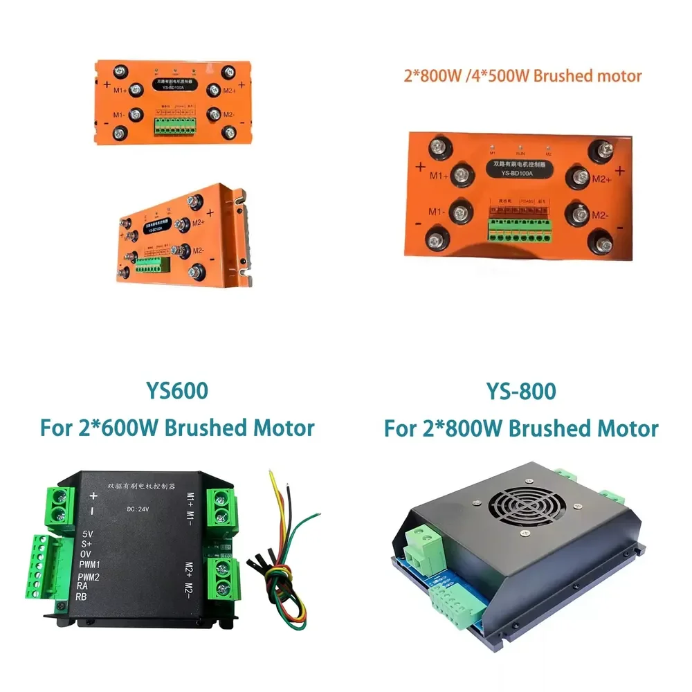24V BDC100A Motor Controller 350W 500W Brushed Driver for Electric Lawn Mower Crawler Track Vehicle Chassis