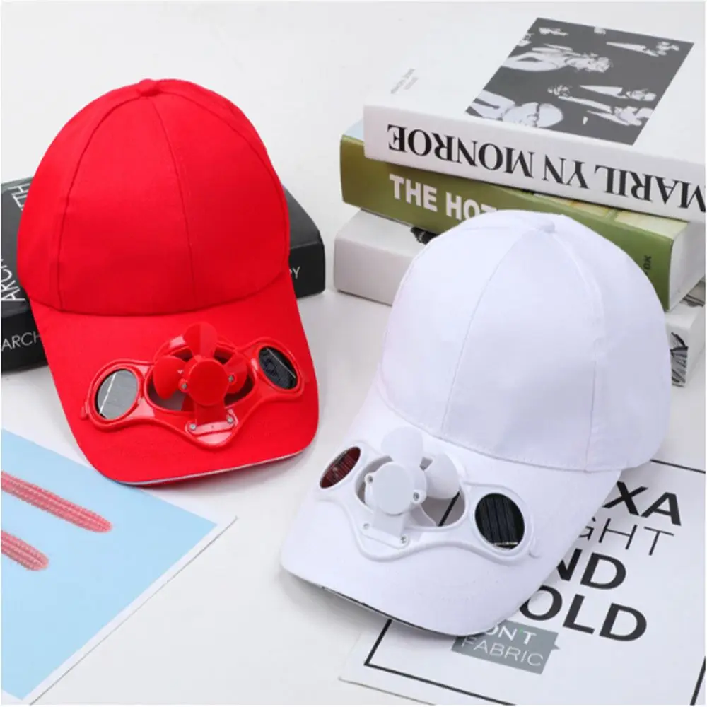 Novelty Fan Cooling Baseball Hat Solar Outdoor Sport Cap Summer Camping Hiking Travel Hat For Women Men