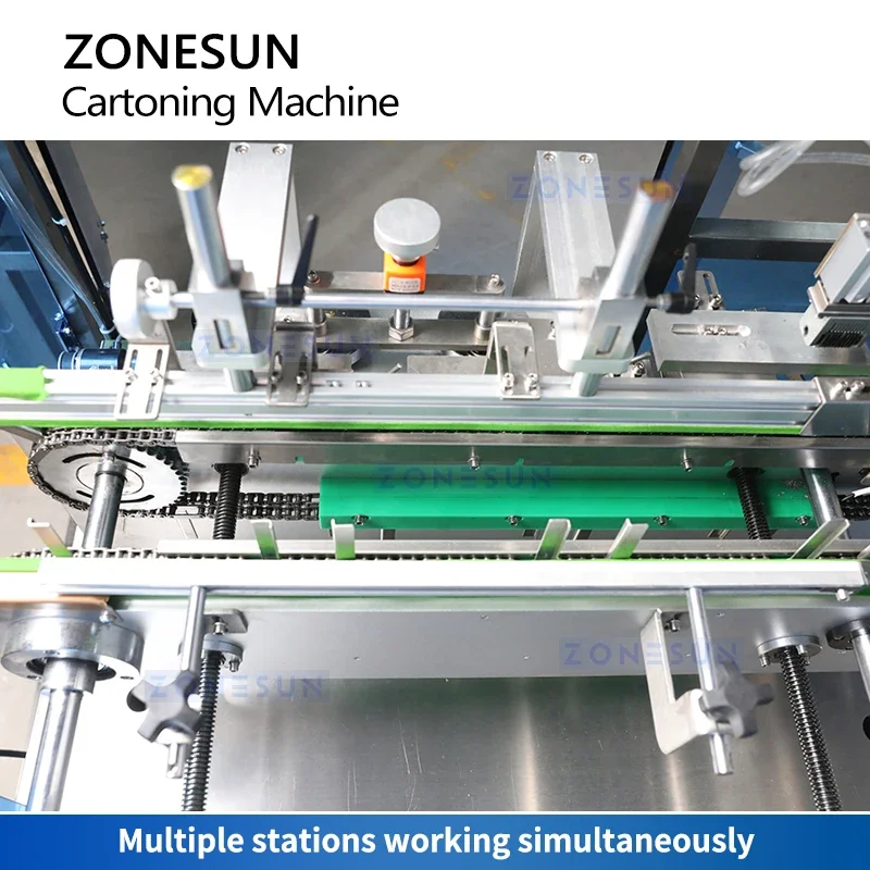 ZONESUN Single-sided Cartoning Machine Horizontal Cartoner Carton Folding Machine for Open Top Boxes ZS-KW080
