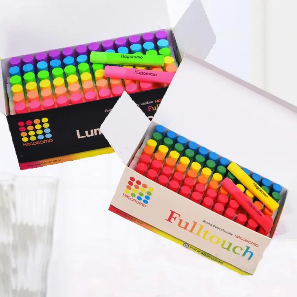 Fulltouch 72Pcs Colored Non-dust White Chalk Non Toxic Dustless Fulltouch Chalk School Teach Stationery Teacher Supplies