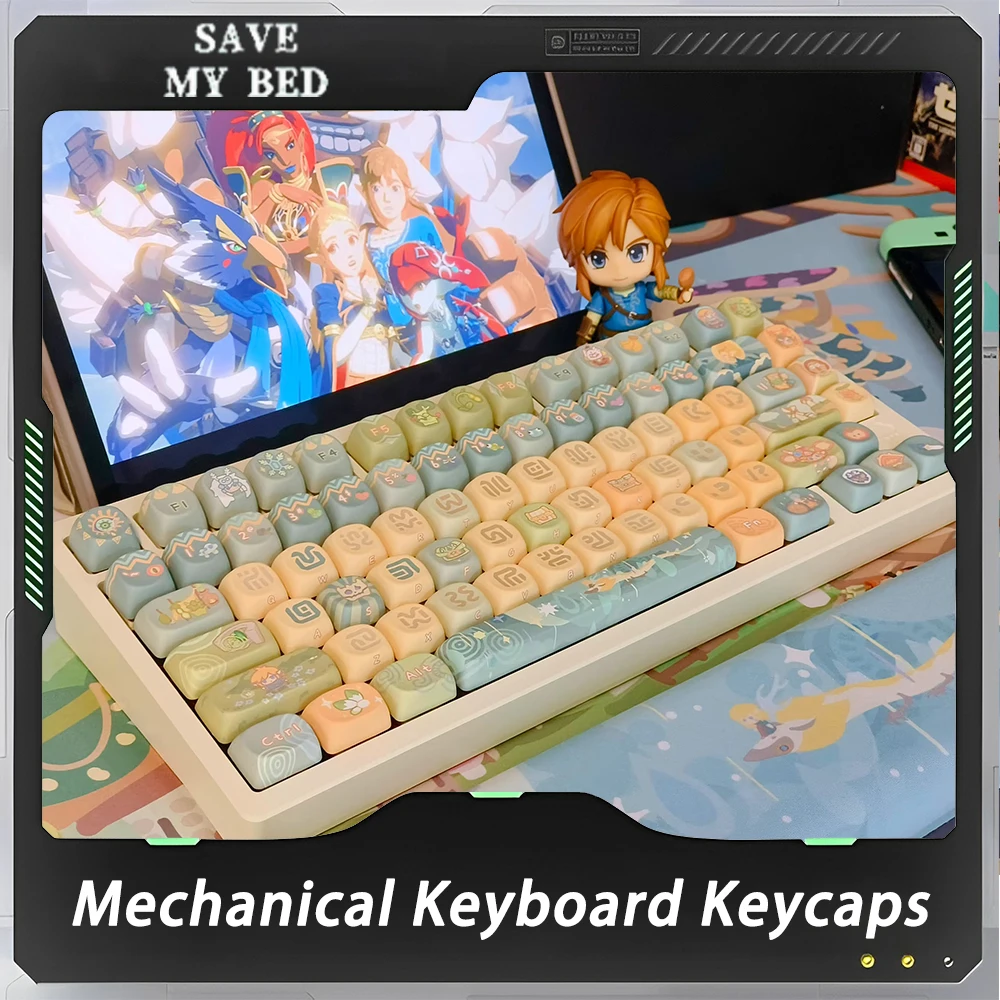 

SAVE MY BED Keycaps MOA /SOA Height 142keys Profile Keyboard Keycaps Cute Pbt Dye Sublimation for Mechanical Keyboard Mx Switch