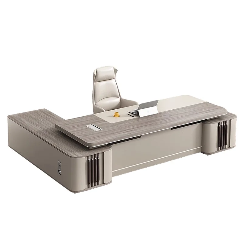 YJQ premium office desk and chair combination, light luxury executive desk, minimalist modern manager's office
