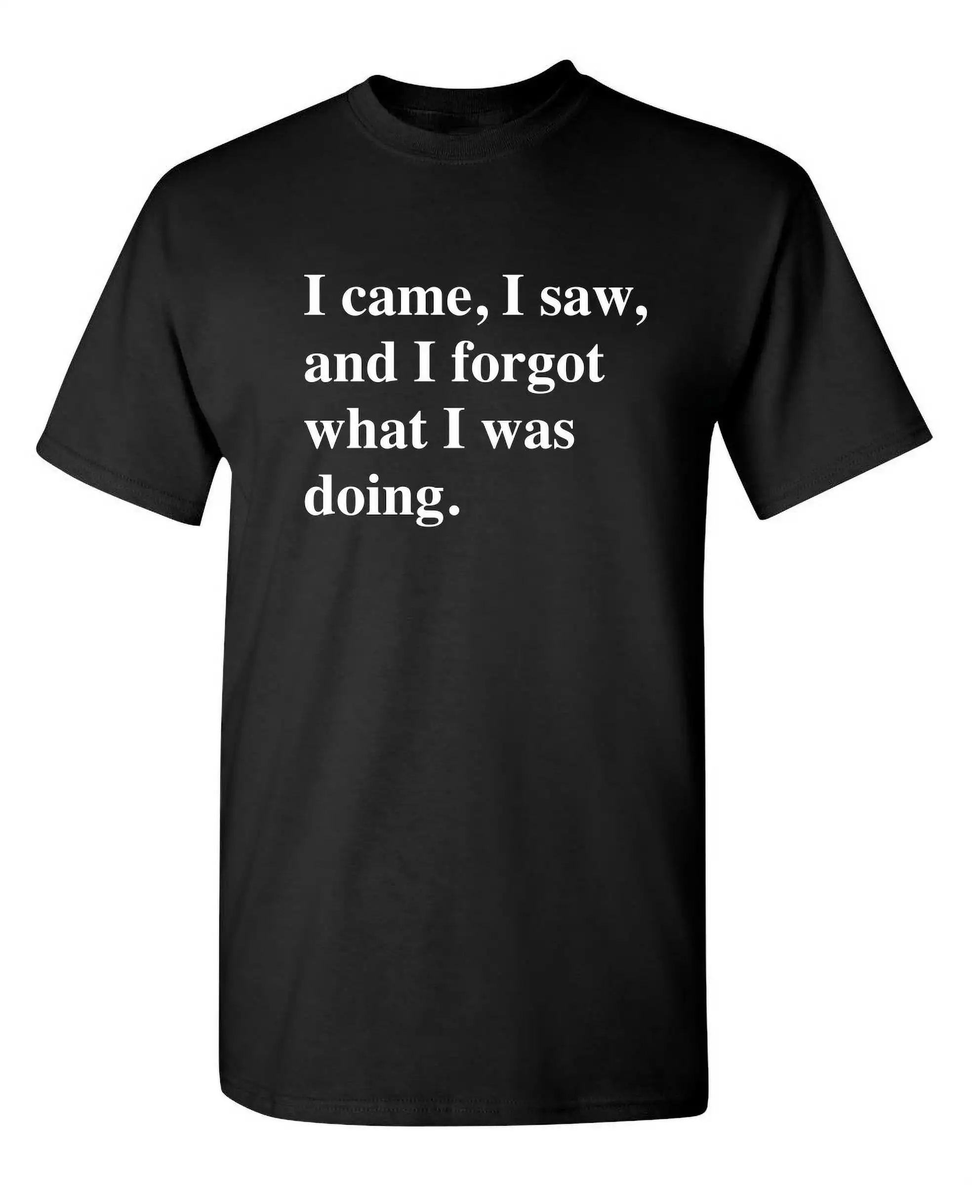 Camiseta divertida con texto en inglés "I Came I Saw I Forgot What I Was Doing", camiseta informal de manga corta con cuello redondo de verano 100% de algodón