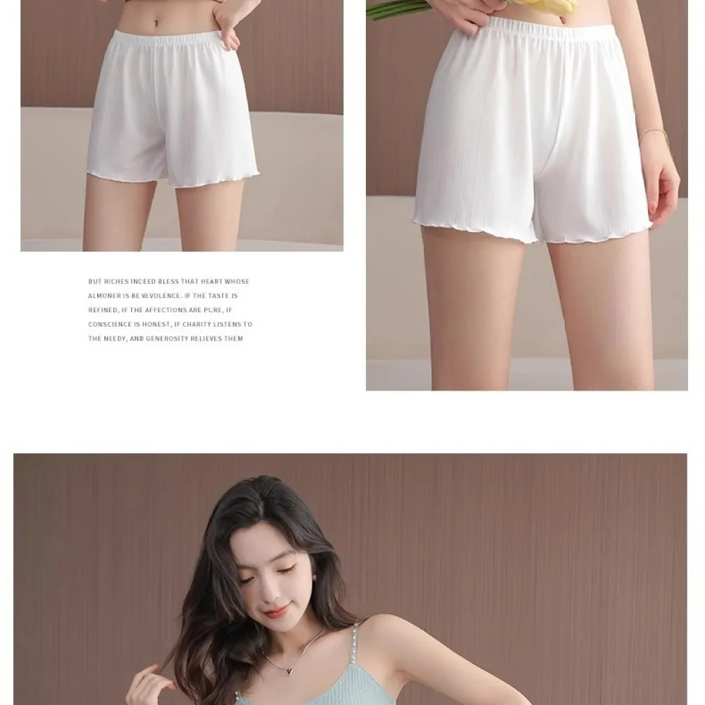 Womens Seamless Ice Silk Safety Shorts Thin Breathable Culottes Loose Fit Anti Chafing Underwear For Summer Daily Dress