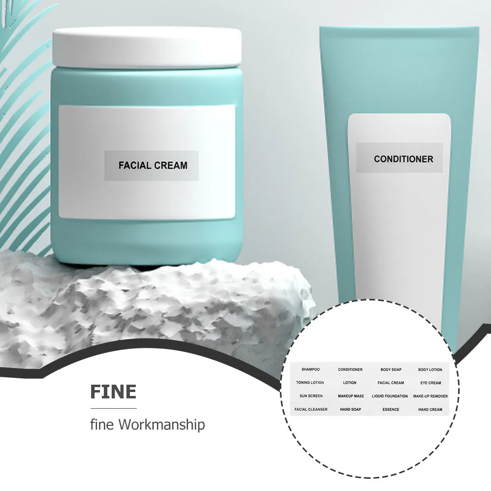 20pcs 20 Sheets Skin Care Labels Clear Sub-Bottle Stickers For Cosmetics Organization Travel Toiletry Bottle Label Self-Adhesive