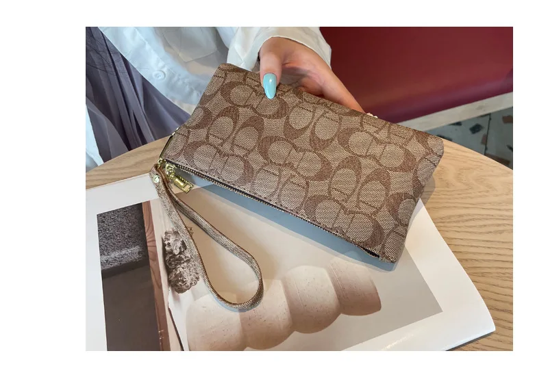 Neue Reißverschluss-Langbörse für Damen & Herren, Geldbörse mit mehreren Kartenfächern, Handgelenk-Clutch, Kartenhalter, Münzfach, Geldfach. – Detail 5