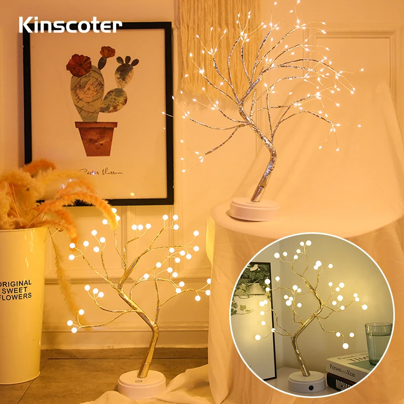 

Fairy Light Holiday lighting LED Night Light Mini Christmas Tree Copper Wire Garland Lamp For Kids Home Bedroom Decoration Decor