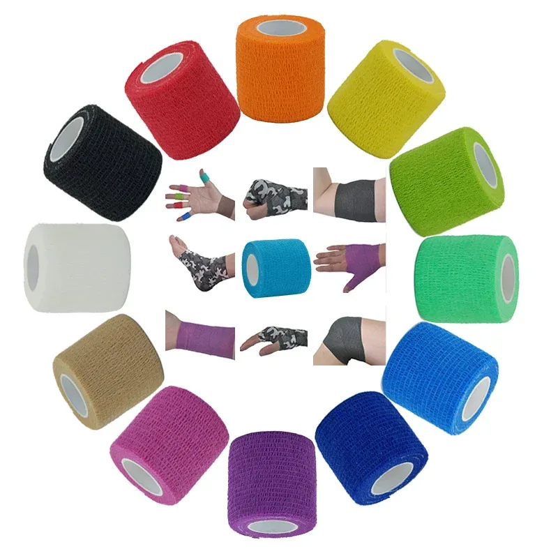 1/3 stücke Einweg Selbstklebende Elastische Bandage 5 cm * 4,5 m für Griff Rohr Anziehen Tattoo Zubehör Mull band Erste Hilfe Werkzeug