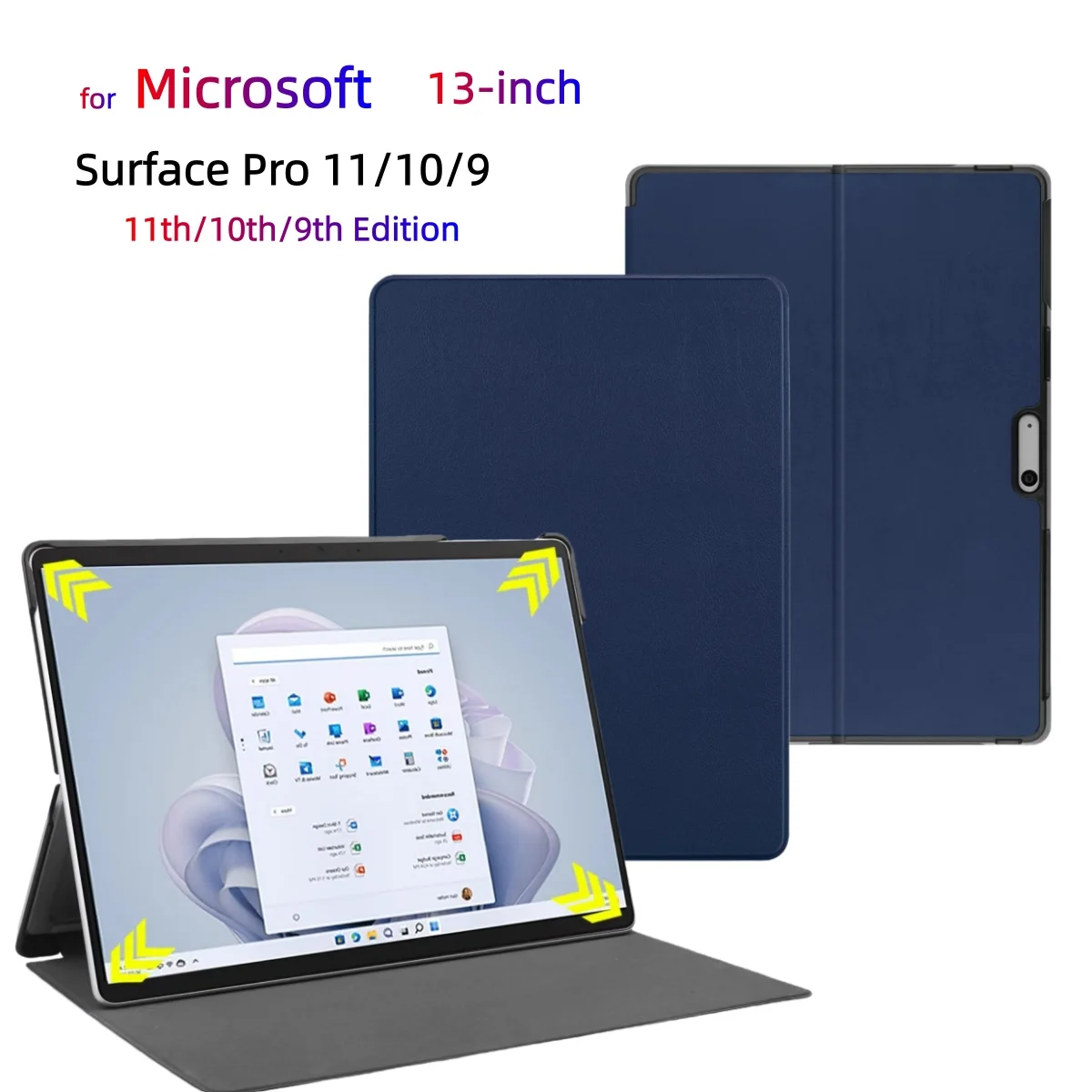 13 Inch Tablet Case for  Microsoft Surface Pro 11 / 10 / 9 Multi‑Angle Viewing Stand Hard Shell Cover Anti‑Drop Anti‑Scratch