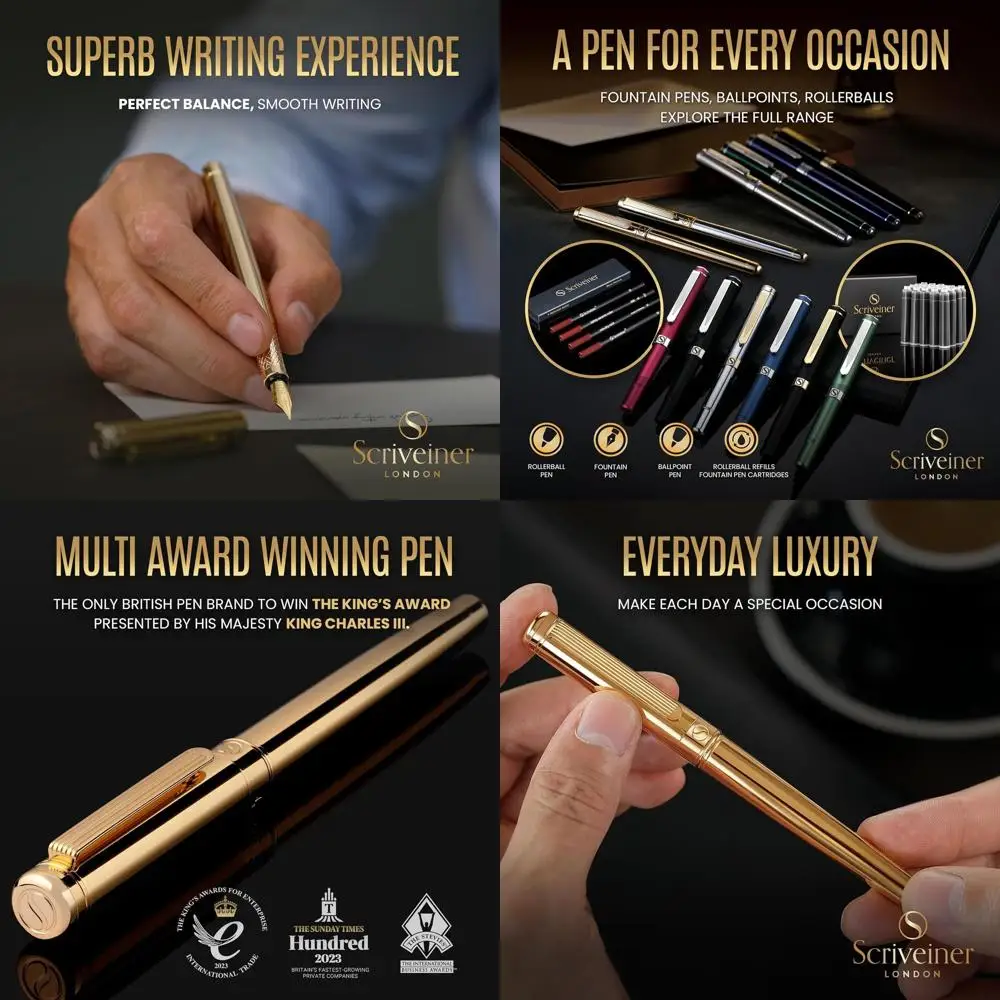 

Элегантная позолоченная перьевая ручка с тонким наконечником, конвертером, идеальный роскошный подарок для мужчин и женщин, идеально подходит для профессионалов и эксек