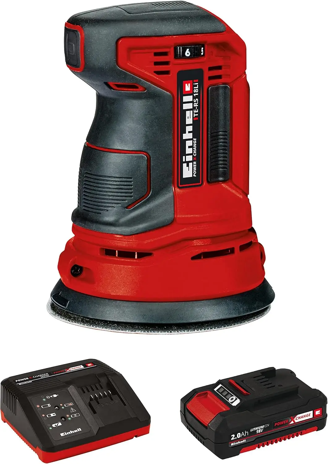 TE-RS Power X-Change 18-Volt Cordless 5-Inch 22,000-OPM Max Variable Speed Random Orbital Palm Sander w/Dust Collection Box, Dus