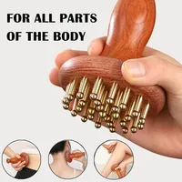 Copper Wood Brass Gua Sha Massage Tool Lymphatic Muscle Relief Pain Deep Tissue Massage Head Neck Leg Body Meridian Massager