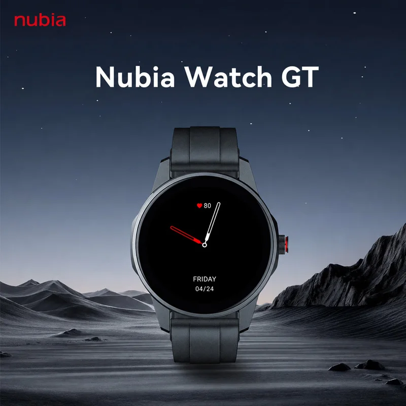 Nubia Watch Gt Smartwatch 1.43inch Amoled Circular Display Bluetooth Calling Dual-Band Gps 100+ Sports Modes Ip68 Waterproof 450Mah Long-Lasting Battery Health Monitoring Mobile Smartwatch (Android/Ios)