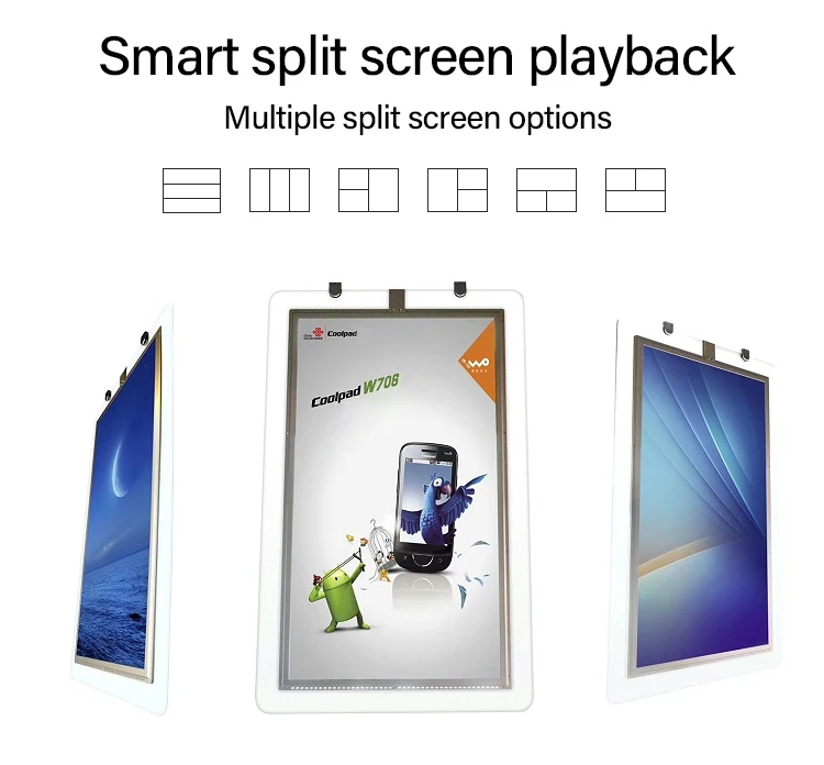 Double Sided Hanging Ultra Slim Digital Display Dual Screen Advertising Signage for Store Shopping Mall