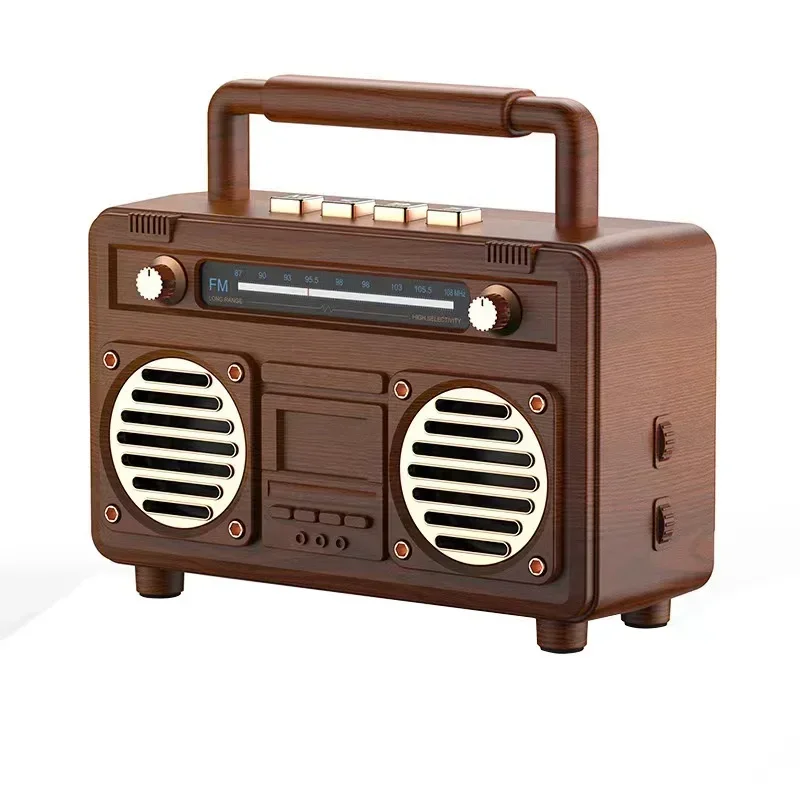Portátil Retro Mini Bluetooth Speaker, Multi-funcional Wireless Outdoor Speaker, Small USB Insert Card, Radio Stereo, Alta qualidade