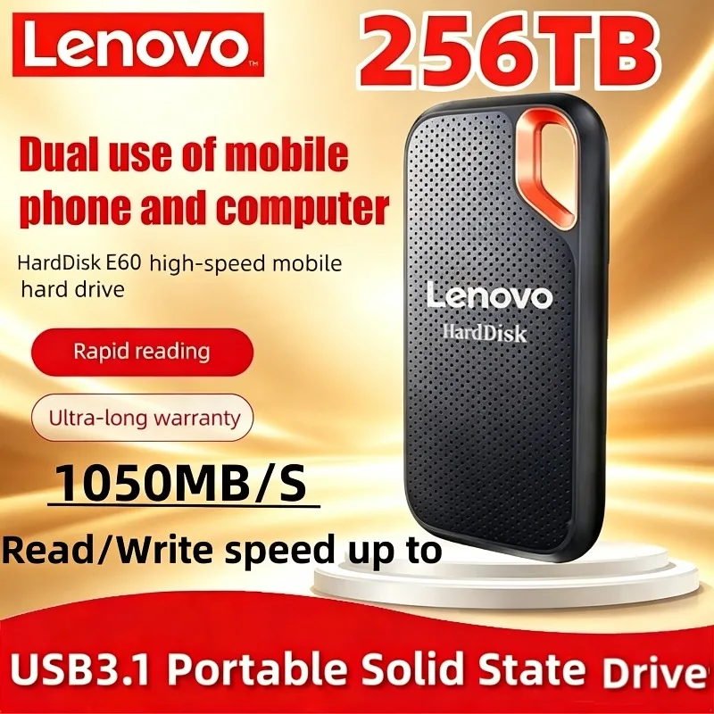 Lenovo Hard Disk Mobile E60 SSD USB 3.1 HD External Hard for