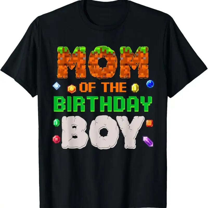 

Mom Of The Birthday Boy Pixel Number Video Gamer T Shirt