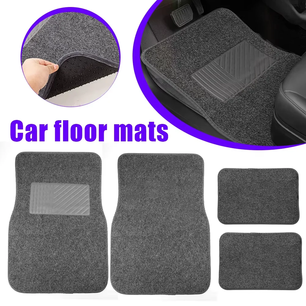 4 Pcs Set Of Universal Car Floor Mats Complete Set Of Non-Slip And Waterproof Suitable SUVs Sedans Trucks Vans Other Vehicles