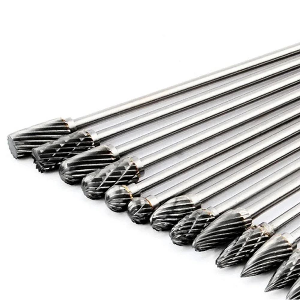 3x6x100mm Long Single Cut Carbide Rotary Burrs Set Rotary Tools Rotary Burrs Hard Alloy Rotary File Polishing Head