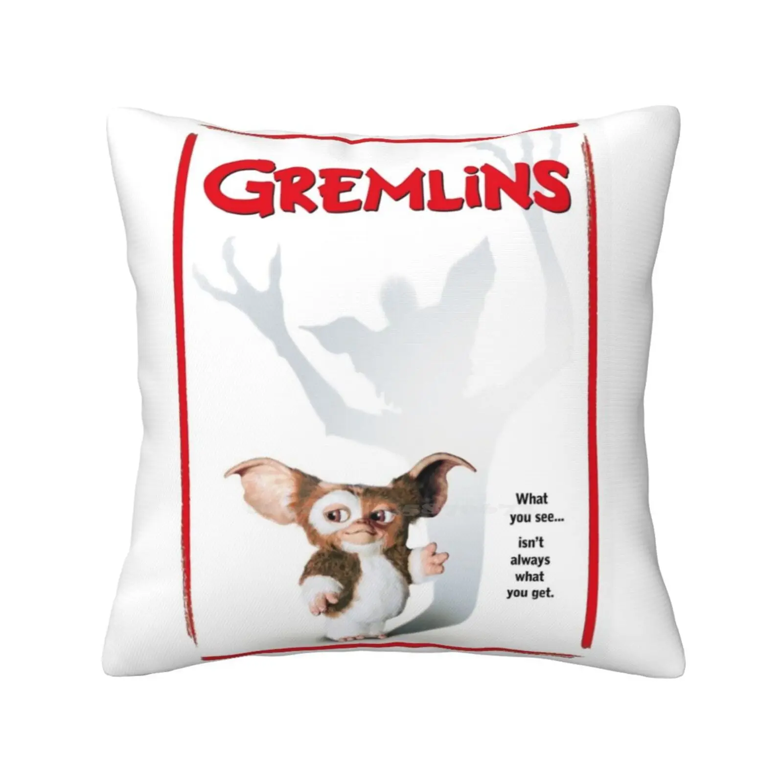 

Gremlins White Poster Throw Cushion Pillow Cover Gremlins Cinema Movie Humor Funny Edumj 80S Gizmo White Shadow