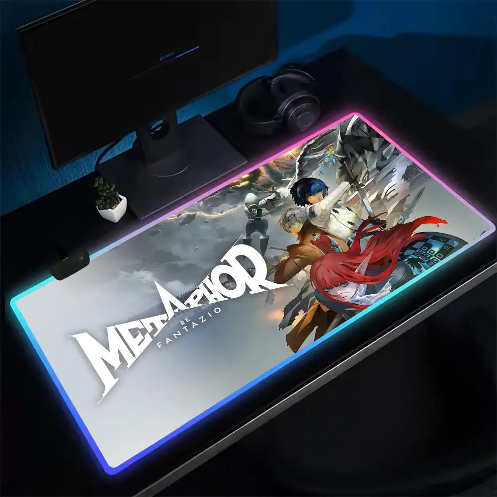 

Metaphor Mouse Pad Anime Gaming Mouse Pad LED Table Pads Backlit Rubber Desktop XXL RGB Desk Mats